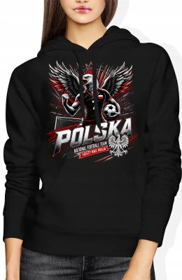 Polska Piłka Nożna Orzeł Reprezentacja Narodowa Futbol Damska bluza z kapturem