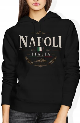 Napoli Italia Włochy Neapol Flaga Damska bluza z kapturem