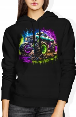 Monster Truck Off Road Terenówka 4x4 Damska bluza z kapturem