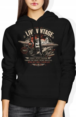 Samolot wojskowy aviation air force 1947 Damska bluza z kapturem
