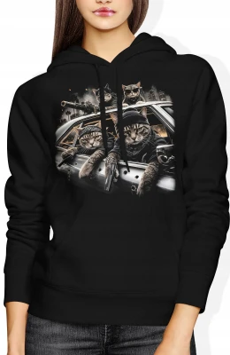 Gangsterskie Koty Mafia Cat Crew Damska bluza z kapturem