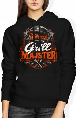 Grillowanie mistrz ognia barbecue król grillu Damska bluza z kapturem