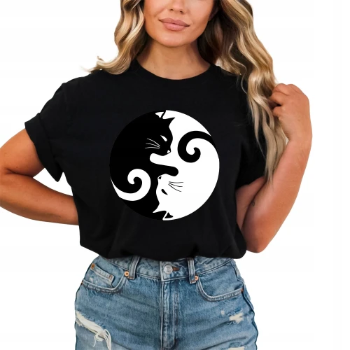 Koszulka Yin Yang koty damska 