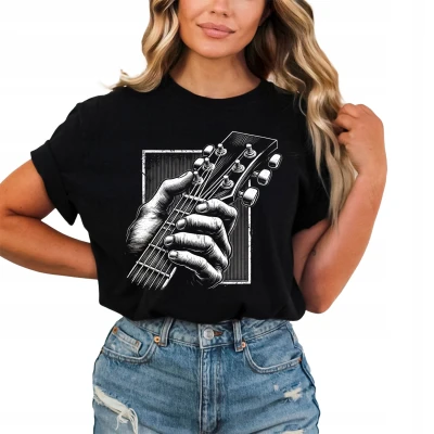 Gitara Rockowa z gitarą Damska koszulka