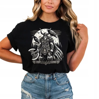 Viking Wiking Wikingowie Kruki Damska koszulka