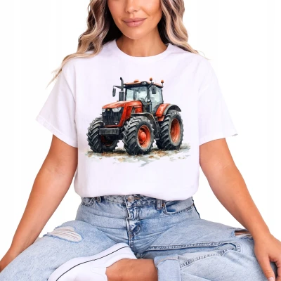 Retro Vintage traktor ze traktorem Damska koszulka