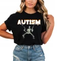 Kontrowersyjna koszulka Autism Skeleton Meme damska 