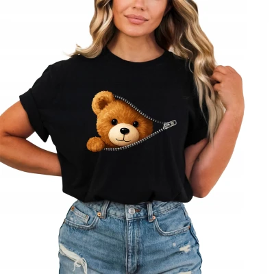 Miś Teddy Bear Misiek Z Suwakiem Damska koszulka