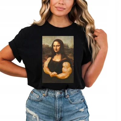 Mona Lisa biceps lifta Damska koszulka