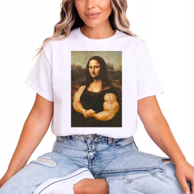 Mona Lisa biceps lifta Damska koszulka