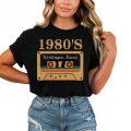 Lata 80 Męska Retro Kaseta Oldschool Muzyka 1980s Damska koszulka 