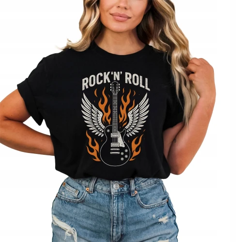Rock And Roll Damska koszulka color:#000000