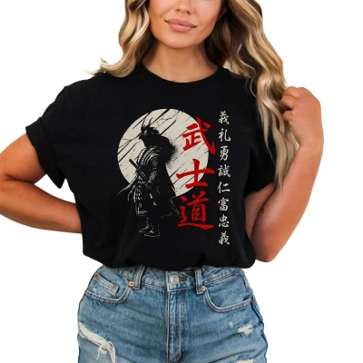 Samuraj Bushido Japońska Wojownik Katana Damska koszulka