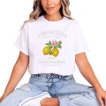 Limoncello cytryny Italia Costiera Amalfitana włoski styl retro lato wakacje Damska koszulka 