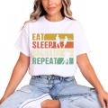 Eat sleep bachata repeat taniec latynoski Damska koszulka 