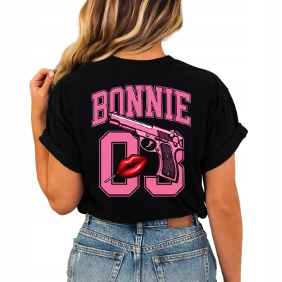 Bonnie 03 różowy styl gangsterski usta charakter street vibe Damska koszulka