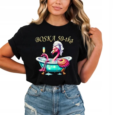 Boska 50-tka flaming glamour kobiecy styl relaks wanna humor elegancja Damska koszulka