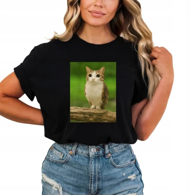 Meowl brainrot kot sowa tiktok Damska koszulka