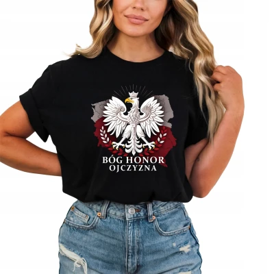 Orzeł biały bóg honor ojczyzna patriotyzm symbol narodowy Damska koszulka