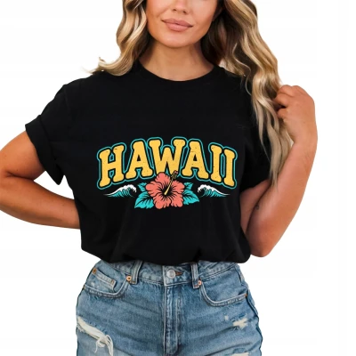 Hawaii tropikalne wakacje summer beach Damska koszulka