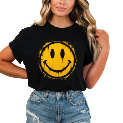 Smile face graffiti emoji happy Damska koszulka