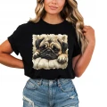 Mops pies puppy cute dog lovers Damska koszulka 