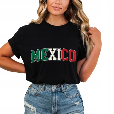 Mexico flaga Meksyk latino fiesta wakacje Damska koszulka