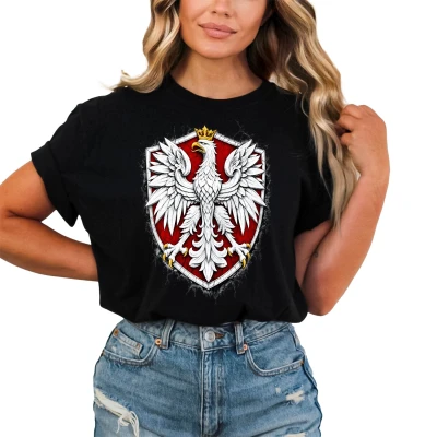 Orzeł Biały Polska godło patriotyczne narodowy polski symbol Damska koszulka