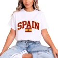 Spain Hiszpania Flaga Narodowa Europejski Kibic Damska koszulka 