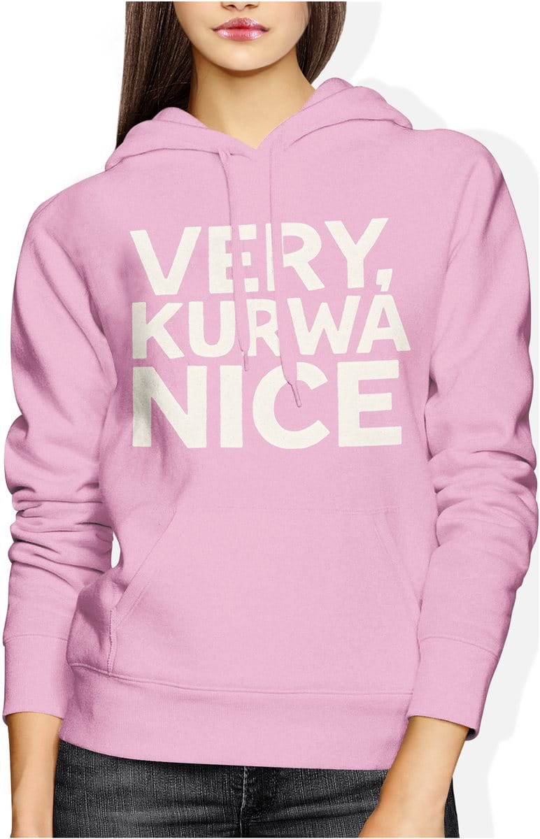 Bluza Very Kurwa Nice Damska Z Kapturem I Nadrukiem Escobart